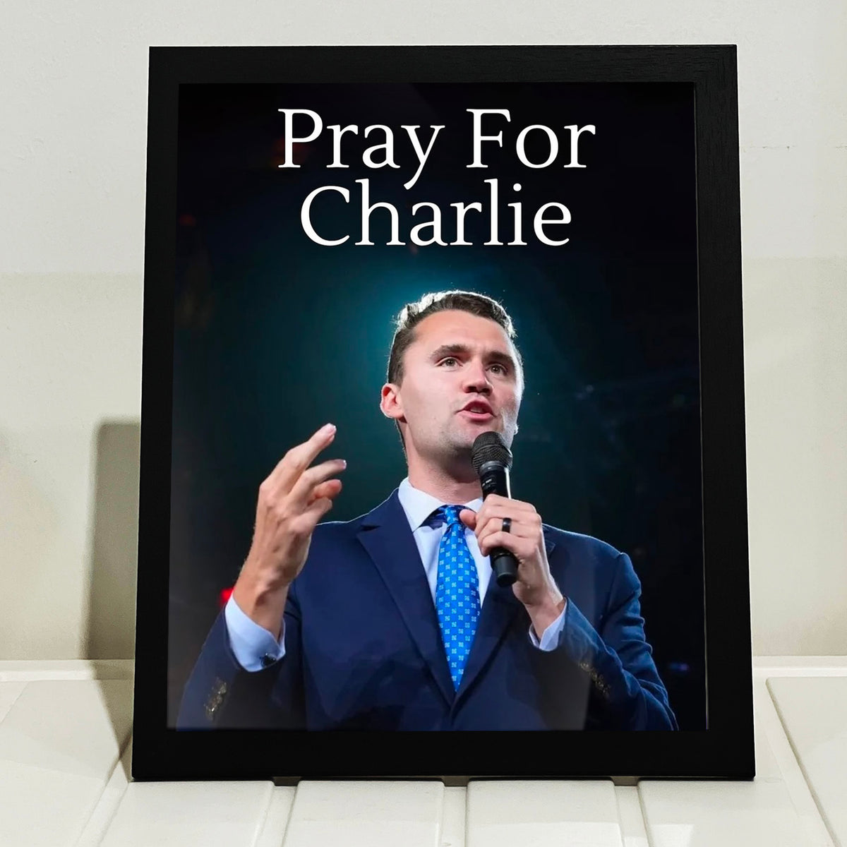 Charlie Kirk Memorial Picture Frame | Pray For Charlie | Charlie Kirk Free Speech Hero | Political Picture Frame 682900