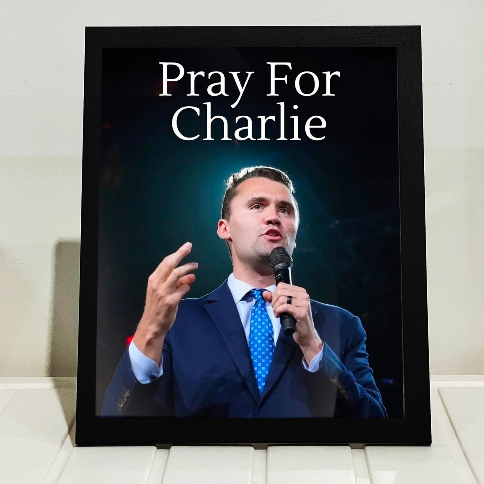 Charlie Kirk Memorial Picture Frame | Pray For Charlie | Charlie Kirk Free Speech Hero | Political Picture Frame 682900