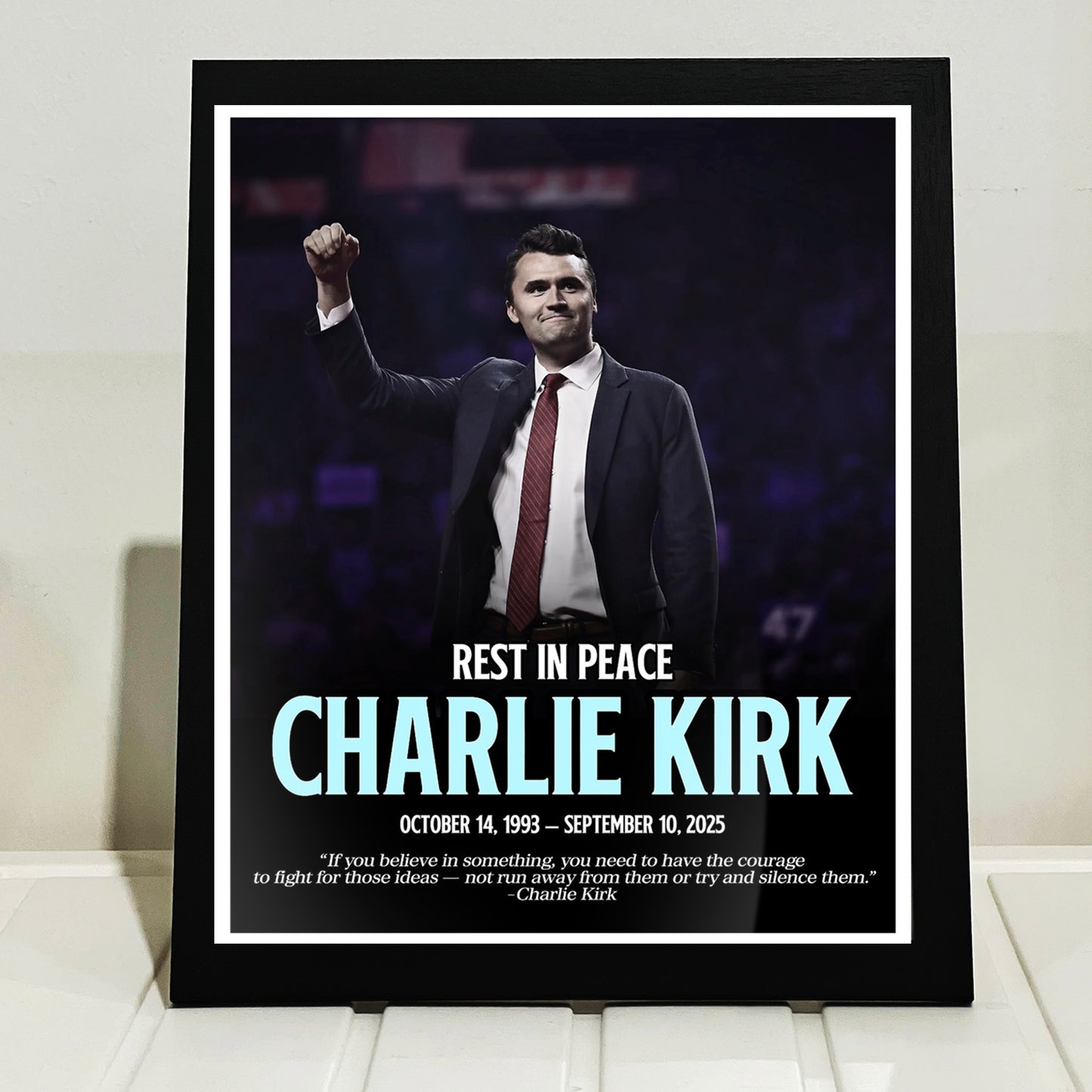 Charlie Kirk Memorial Picture Frame | Pray For Charlie | Motivational Free Speech Hero | Political Picture Frame 682912