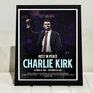 Charlie Kirk Memorial Picture Frame | Pray For Charlie | Motivational Free Speech Hero | Political Picture Frame 682912