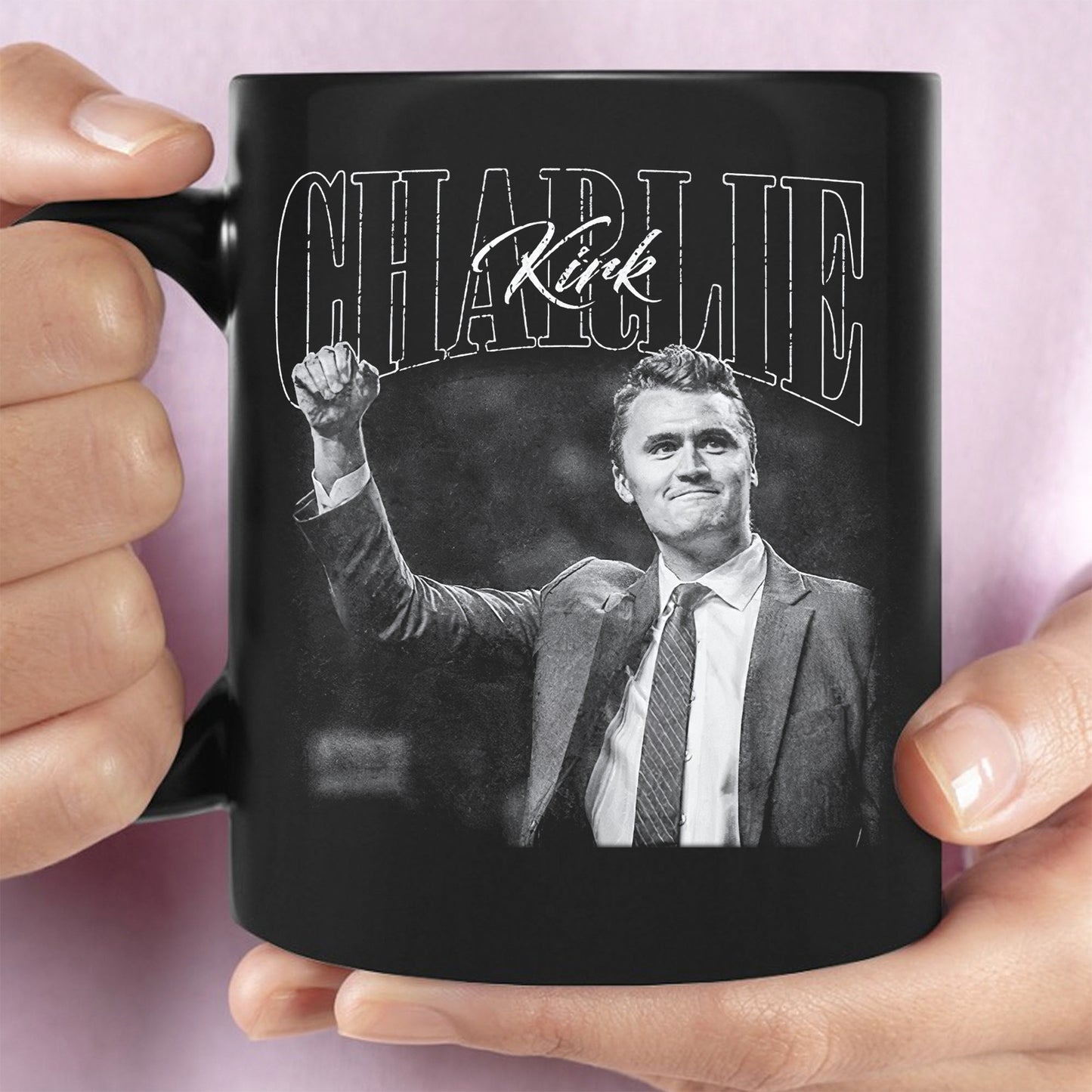 Charlie Kirk Memorial Mug| Justice For Charlie Kirk Tribute Black Mug | Conservative Free Speech Mug 682914