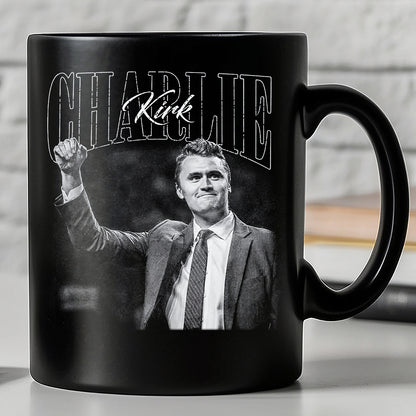 Charlie Kirk Memorial Mug| Justice For Charlie Kirk Tribute Black Mug | Conservative Free Speech Mug 682914