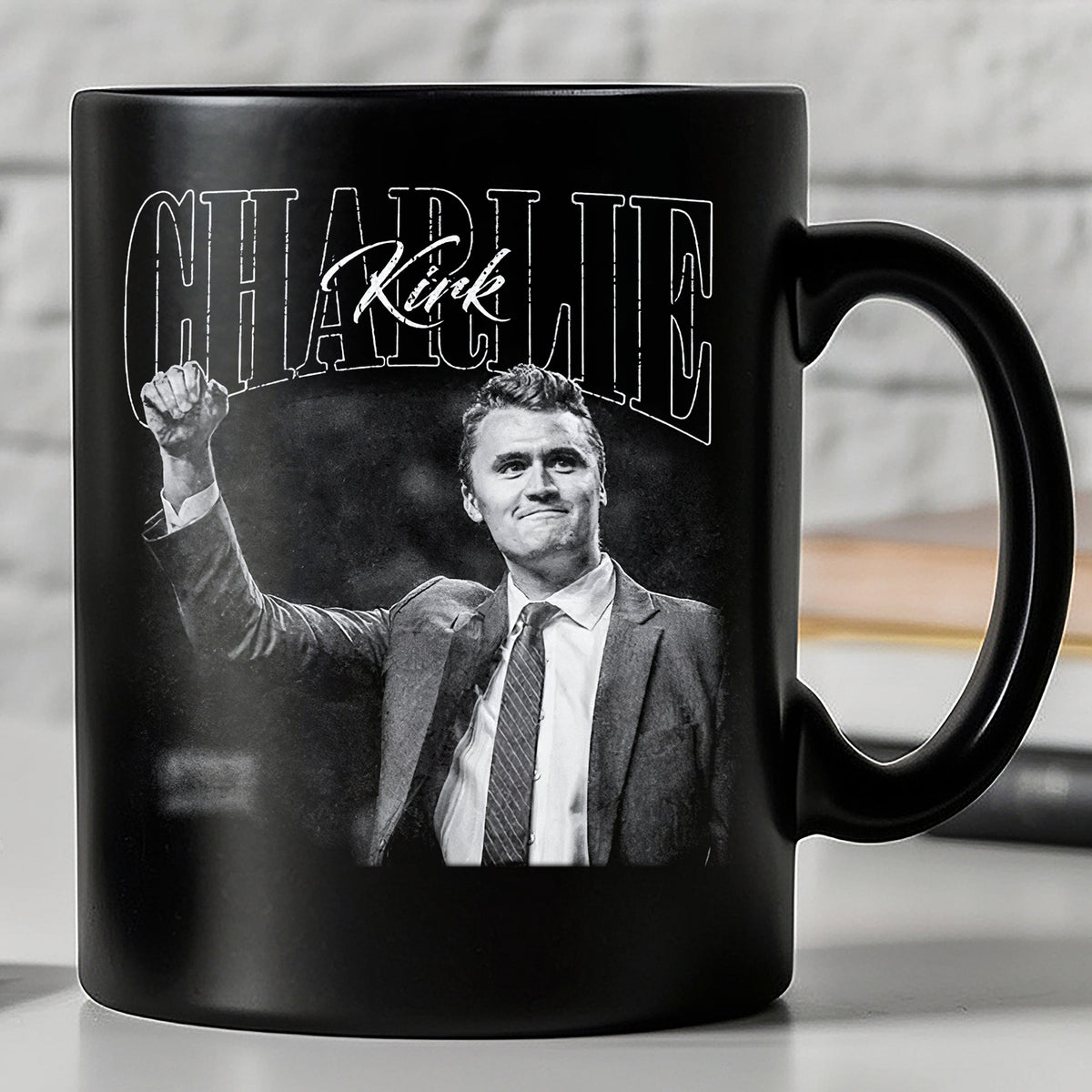 Charlie Kirk Memorial Mug| Justice For Charlie Kirk Tribute Black Mug | Conservative Free Speech Mug 682914