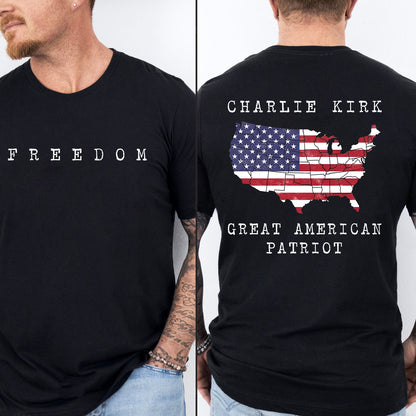 Great American Patriot Charlie Kirk Freedom Hoodie | Front & Back Shirt 682930