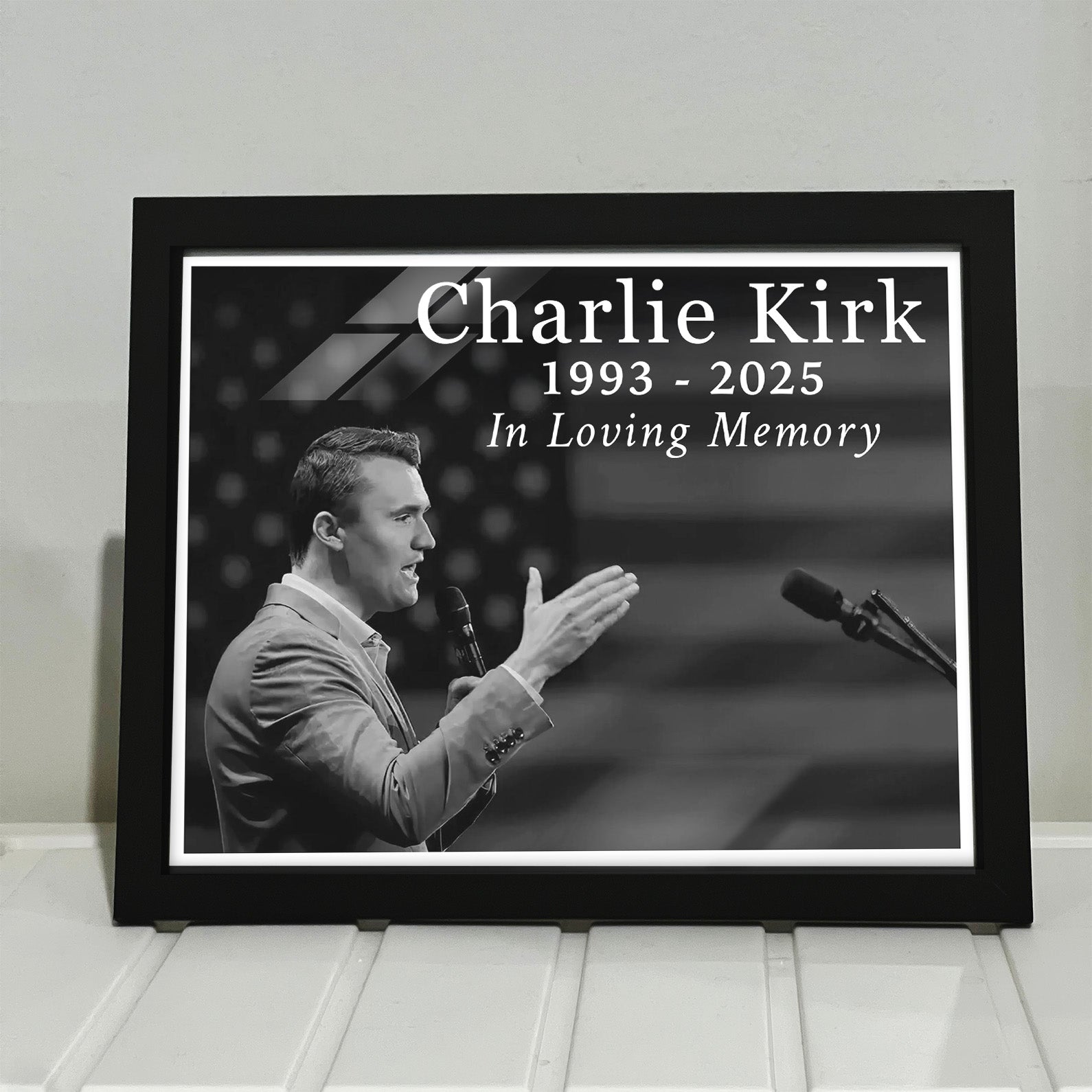 Charlie Kirk Memorial Picture Frame | In Loving Memory Charlie Kirk Frame | Motivational Free Speech Hero | Political Picture Frame 682931