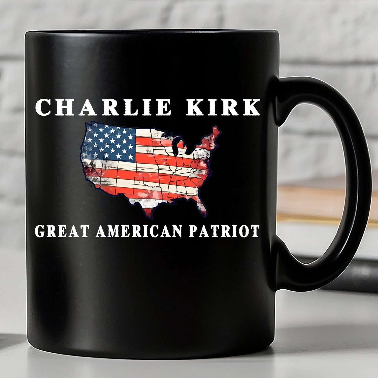 Charlie Kirk Memorial Mug | Pray For Charlie Kirk Mug | Great American Patriot Mug | Political Black Mug 683009