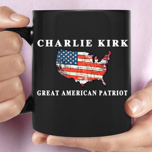 Charlie Kirk Memorial Mug | Pray For Charlie Kirk Mug | Great American Patriot Mug | Political Black Mug 683009