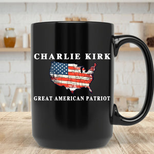 Charlie Kirk Memorial Mug | Pray For Charlie Kirk Mug | Great American Patriot Mug | Political Black Mug 683009