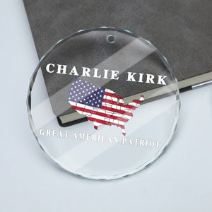 Charlie Kirk Great American Patriot Glass Ornament | Charlie Free Speech Hero Glass Ornament | Political Remembrance Gift Ornament 683009