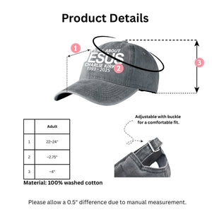Charlie Kirk It's All About Jesus Printed Vintage Washed Denim Baseball Cap | Justice for Charlie Kirk Hat 683034