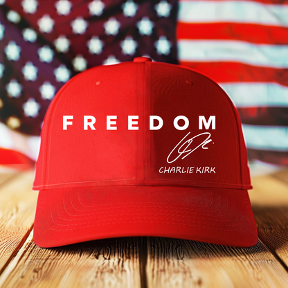 Freedom Charlie Kirk Red Hat | Charlie Kirk Printed 2D Baseball Cap | We Wear Red Charlie Kirk Birthday October 14 - 683069