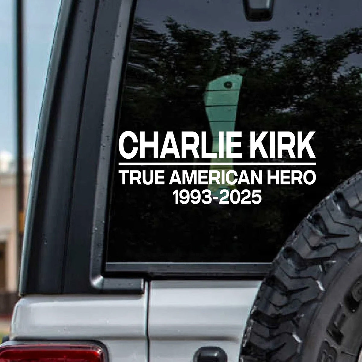 True American Hero Charlie Kirk Decal | Justice For Charlie Kirk Car Decal | Prayers Up for Charlie Sticker 683105