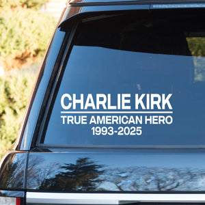True American Hero Charlie Kirk Decal | Justice For Charlie Kirk Car Decal | Prayers Up for Charlie Sticker 683105