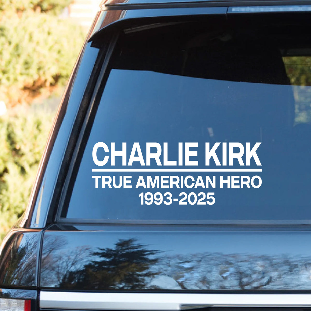 True American Hero Charlie Kirk Decal | Justice For Charlie Kirk Car Decal | Prayers Up for Charlie Sticker 683105