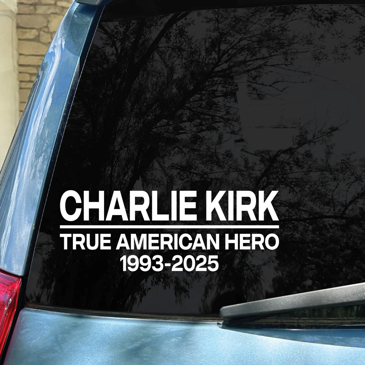 True American Hero Charlie Kirk Decal | Justice For Charlie Kirk Car Decal | Prayers Up for Charlie Sticker 683105