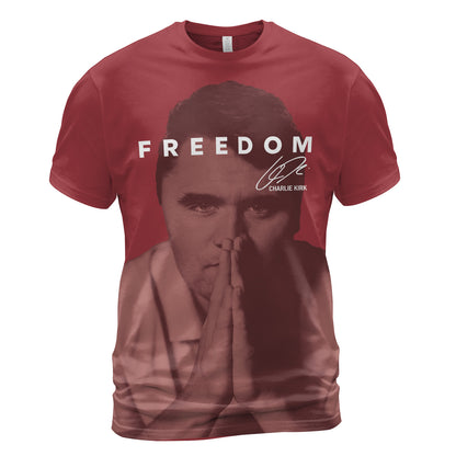Freedom Charlie Kirk Unisex 3D T-Shirt | Charlie Kirk All-Over Printed T-Shirt | Justice For Charlie Kirk Shirt 683112