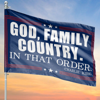 God Family Country Charlie Kirk Flag Republican | Justice Charlie Kirk Flag | Charlie Kirk House Flag 683115