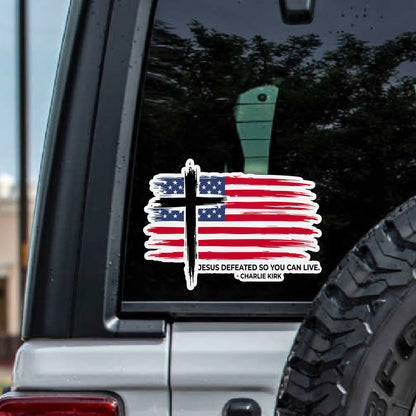 Freedom Car Decal | Prayers Up for Charlie Kirk Decal | Justice For Charlie Kirk Sticker 683116