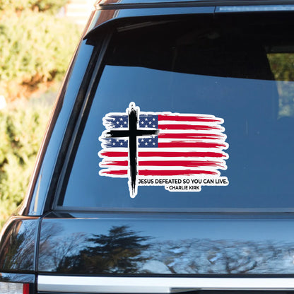 Freedom Car Decal | Prayers Up for Charlie Kirk Decal | Justice For Charlie Kirk Sticker 683116