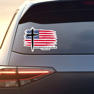 Freedom Car Decal | Prayers Up for Charlie Kirk Decal | Justice For Charlie Kirk Sticker 683116