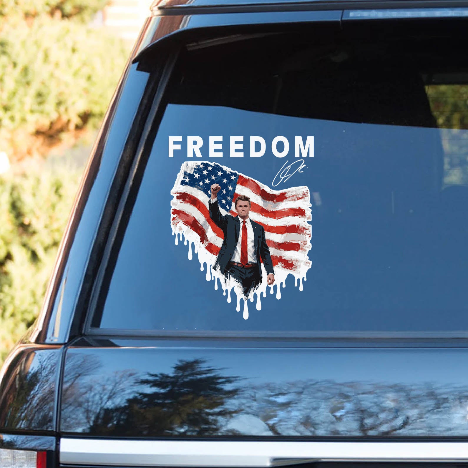 Freedom Charlie Kirk Decal | Support Charlie Kirk Car Decal | Prayers Up for Charlie Kirk Sticker 683117