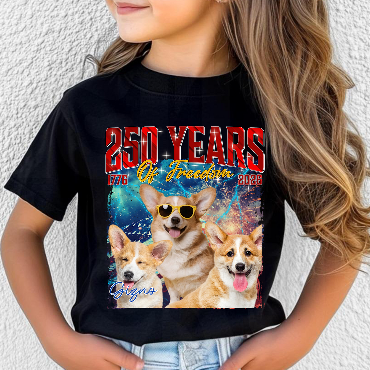 Live Preview Custom Your Pets Tees | 250 Years Of Freedom Bootleg Shirt | Custom Dog Cat Photo 683119