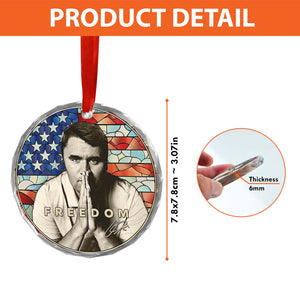 Charlie Kirk Freedom Glass Ornament | Charlie Kirk Ornament | Justice For Charlie Kirk Ornament 683125