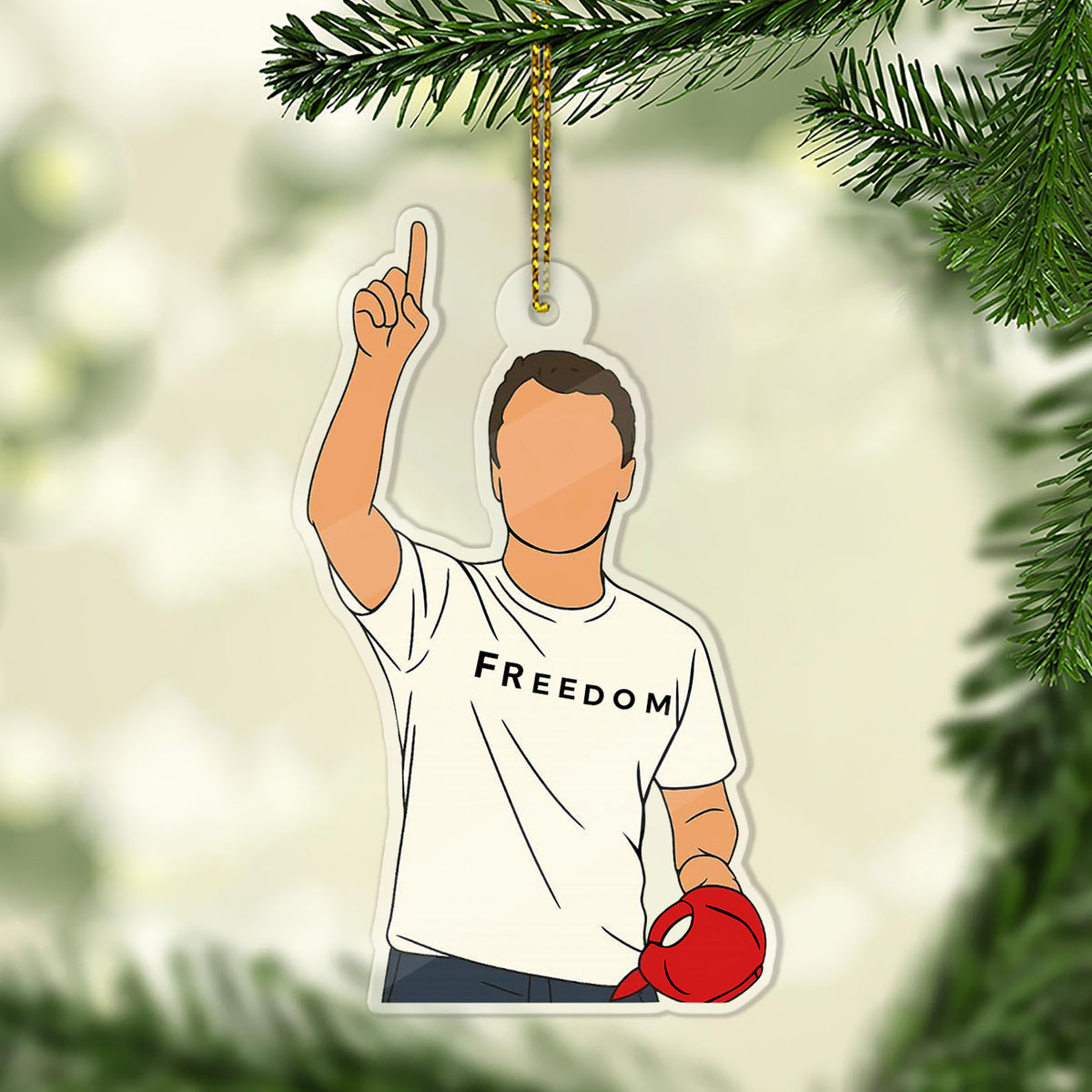 Charlie Kirk FREEDOM Acrylic Ornament, Charlie Kirk Ornament, Justice For Charlie Kirk Ornament, Freedom Ornament 683144