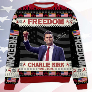 Freedom Charlie Kirk Ugly Sweater, Justice Charlie Kirk Christmas All-Over-Printed Sweatshirt 683154