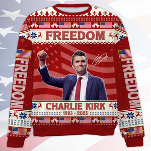 Freedom Charlie Kirk Ugly Sweater, Justice Charlie Kirk Christmas All-Over-Printed Sweatshirt 683154