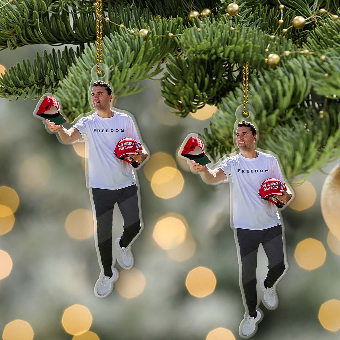 Freedom Charlie Kirk Acrylic Ornament | MAGA Ornament | Justice For Charlie Kirk Ornament 683155