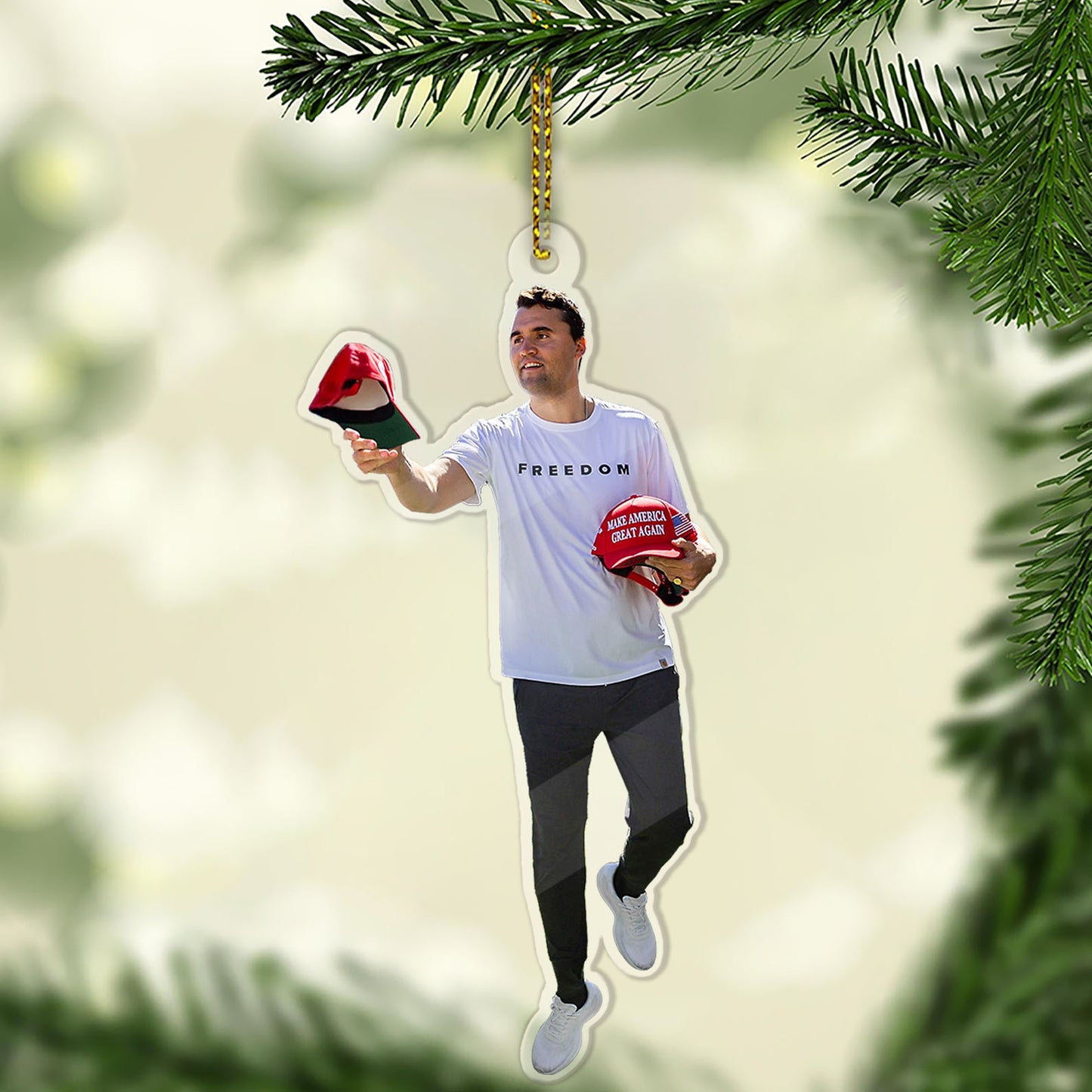 Freedom Charlie Kirk Acrylic Ornament | MAGA Ornament | Justice For Charlie Kirk Ornament 683155