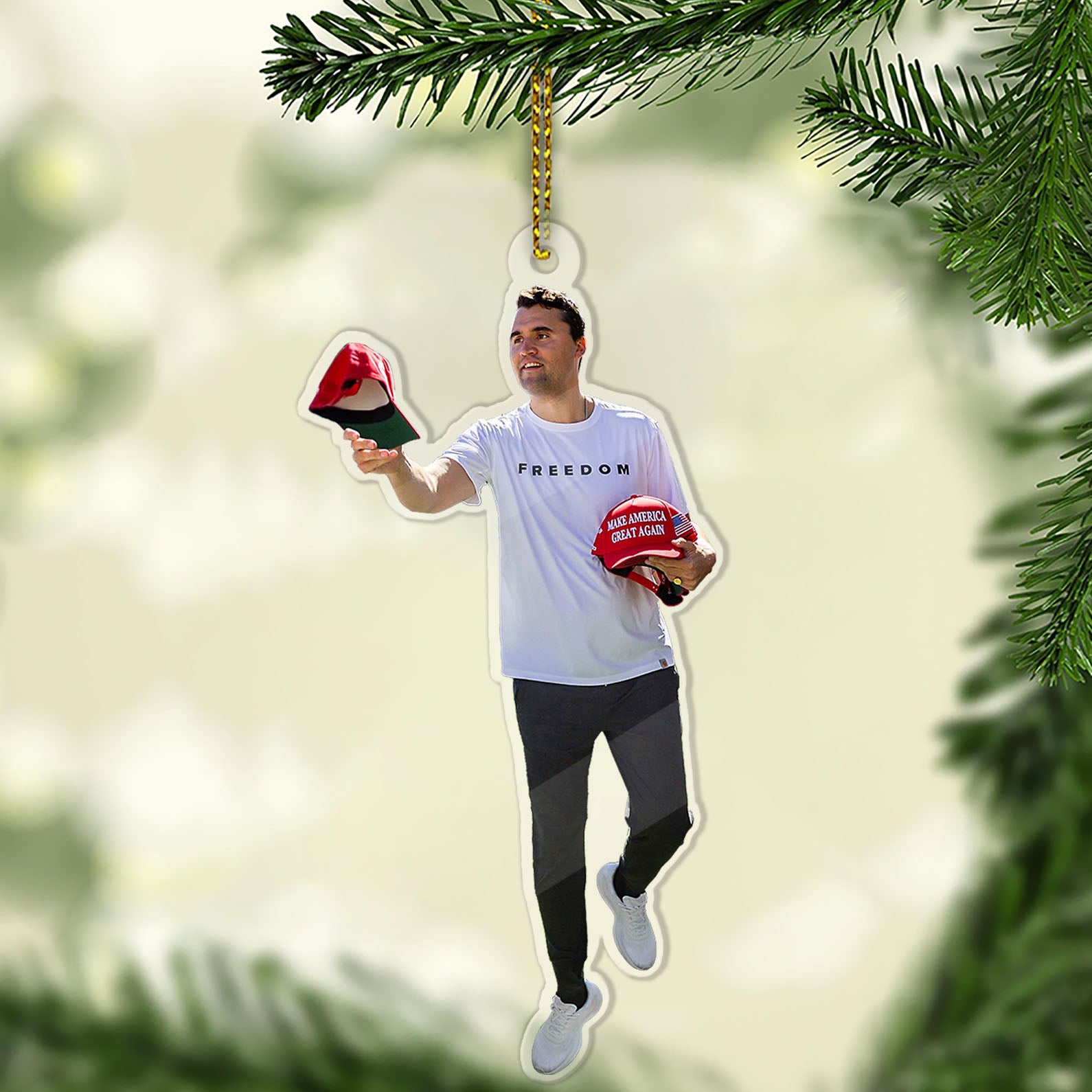 Freedom Charlie Kirk Acrylic Ornament | MAGA Ornament | Justice For Charlie Kirk Ornament 683155
