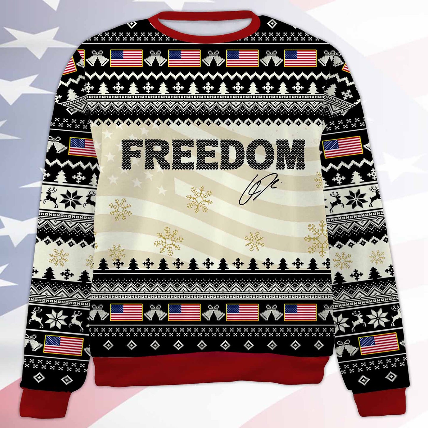 Freedom Charlie Kirk Ugly Sweater, Charlie Kirk Christmas All-Over-Printed Sweatshirt 683175