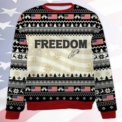 Freedom Charlie Kirk Ugly Sweater, Charlie Kirk Christmas All-Over-Printed Sweatshirt 683175