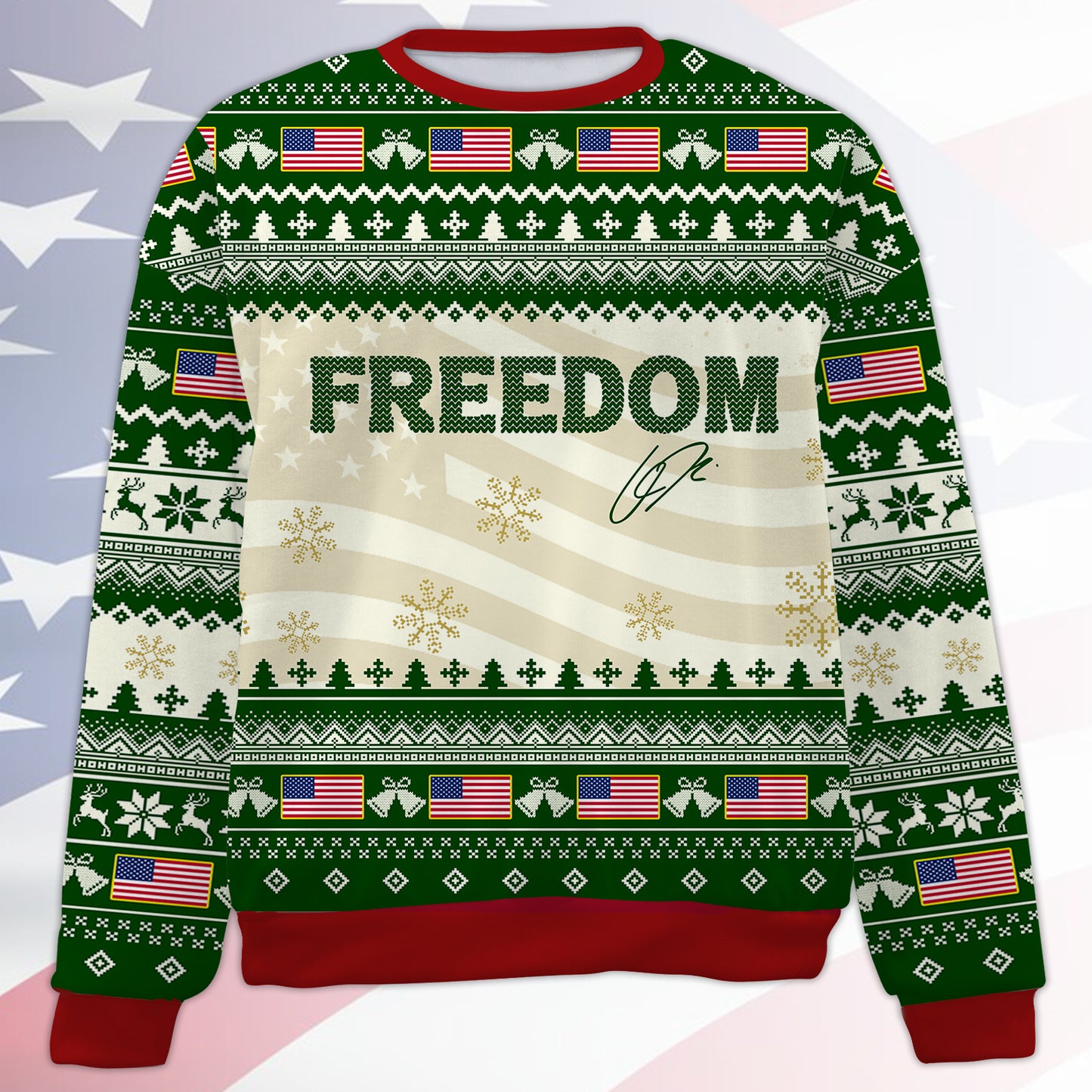 Freedom Charlie Kirk Ugly Sweater, Charlie Kirk Christmas All-Over-Printed Sweatshirt 683175