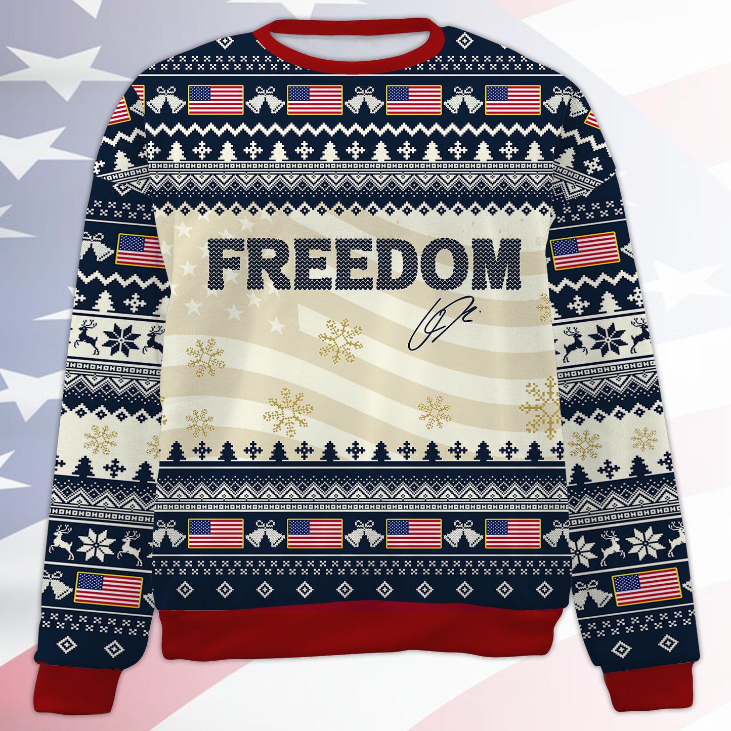 Freedom Charlie Kirk Ugly Sweater, Charlie Kirk Christmas All-Over-Printed Sweatshirt 683175