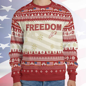 Freedom Charlie Kirk Ugly Sweater, Charlie Kirk Christmas All-Over-Printed Sweatshirt 683175