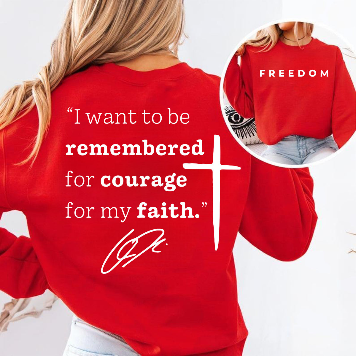 I Want To Be Remembered For Courage For My Faith Charlie Kirk Shirt | Red Freedom Shirt | We Wear Red October 14 Front & Back Shirt 683187