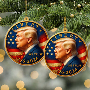 President Trump Coin Acrylic Ornament | 250 Years of America Ornament | Liberty In God We Trust 250th Anniversary Ornament 683209 - GOP