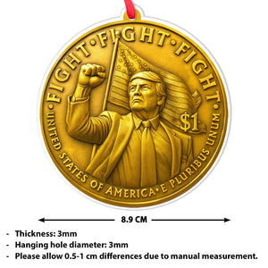 Trump Fight Fight Fight Acrylic Ornament | Trump Pennsylvania Rally | Patriotic MAGA Ornament 683227 – GOP