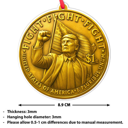 Trump Fight Fight Fight Acrylic Ornament | Trump Pennsylvania Rally | Patriotic MAGA Ornament 683227 – GOP