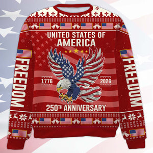 250 Years Anniversary USA Ugly Sweater, 250 Years Anniversary Christmas All-Over-Printed Sweatshirt 683249