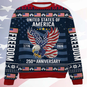 250 Years Anniversary USA Ugly Sweater, 250 Years Anniversary Christmas All-Over-Printed Sweatshirt 683249