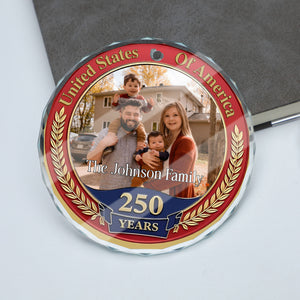 250 Years Anniversary Glass Ornament | Customize Photo Patriotic Ornament | Personalized 250th Years United States of America Ornament 683266