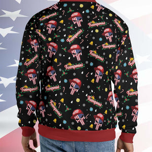 Funny Trump Santa Skull Sweatshirt, Funny Trumpmas Ugly Sweater, Trump Xmas Holiday, Christmas All-Over-Printed Sweatshirt 683267 - GOP