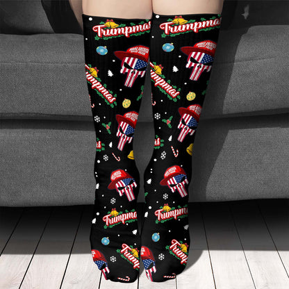 Funny Trump Santa Skull Socks, Trumpmas Socks, Trump Xmas Holiday Socks, Gift For Trump Supporters 683267 - GOP