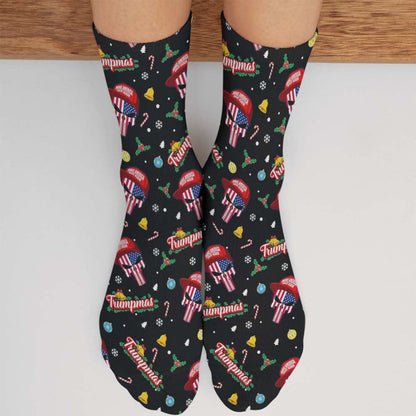 Funny Trump Santa Skull Socks, Trumpmas Socks, Trump Xmas Holiday Socks, Gift For Trump Supporters 683267 - GOP