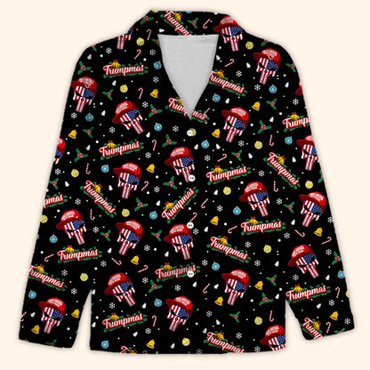 Funny Trump Santa Skull Pajamas, Trump Xmas Holiday Pajamas, President Trump Santa Pajamas 683267 - GOP
