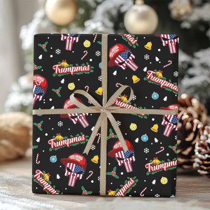 Funny Trump Santa Skull Wrapping Paper, Trumpmas Wrapping Paper, Santa Skull Wrapping Paper For Christmas 683267 - GOP